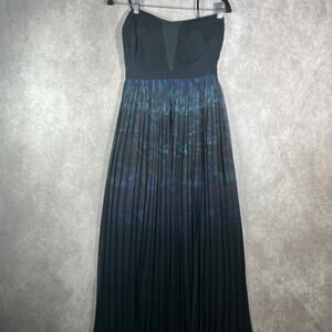 Silence + Noise Fortuna Maxi Dress‎ Womens 2 Black Ombre Strapless Goth Witchy